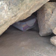 Our first Geo cache in Chile, closed to Piedra Colgada